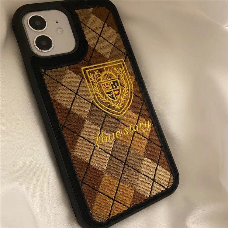 Diamond Lattice Embroidery Mobile Phone Case All - inclusive Soft Shell - Taylor K Shop