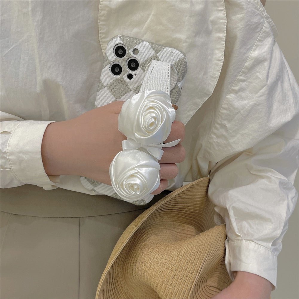 Diamond White Rose Wristband Phone Case - Taylor K Shop