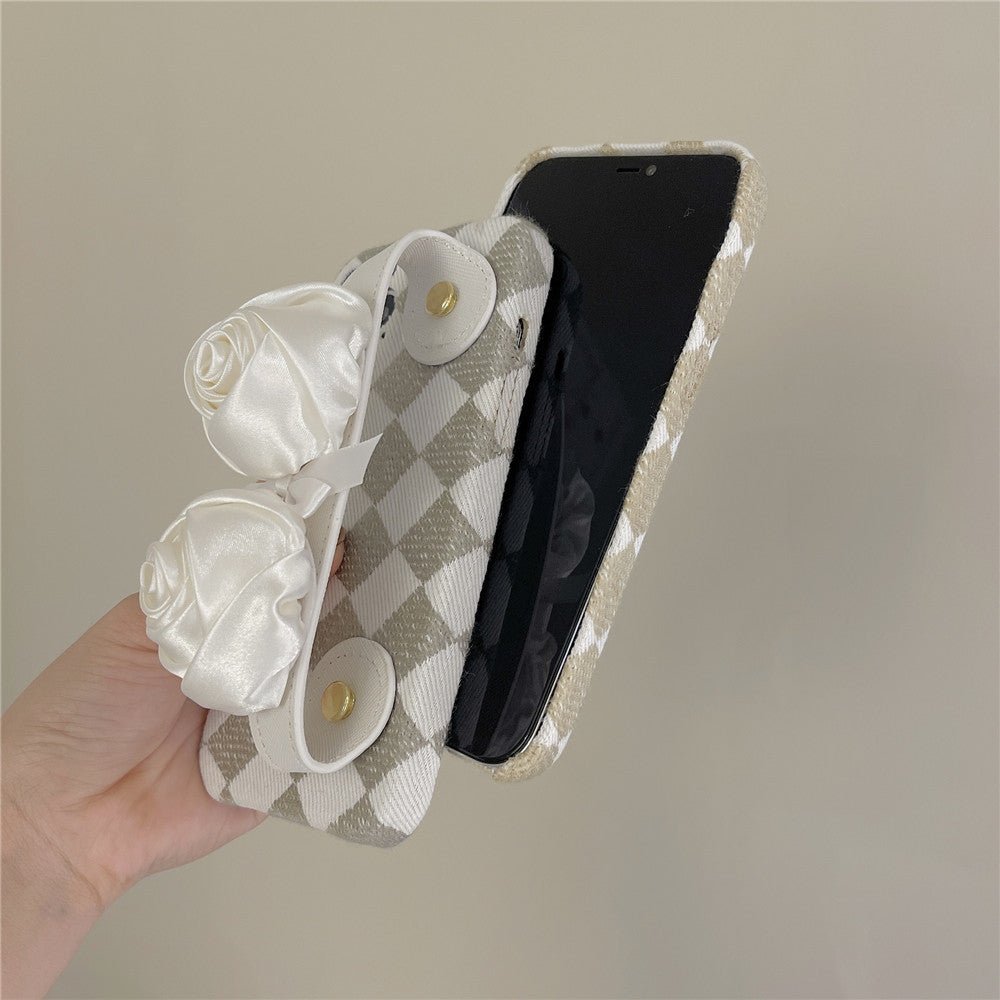 Diamond White Rose Wristband Phone Case - Taylor K Shop