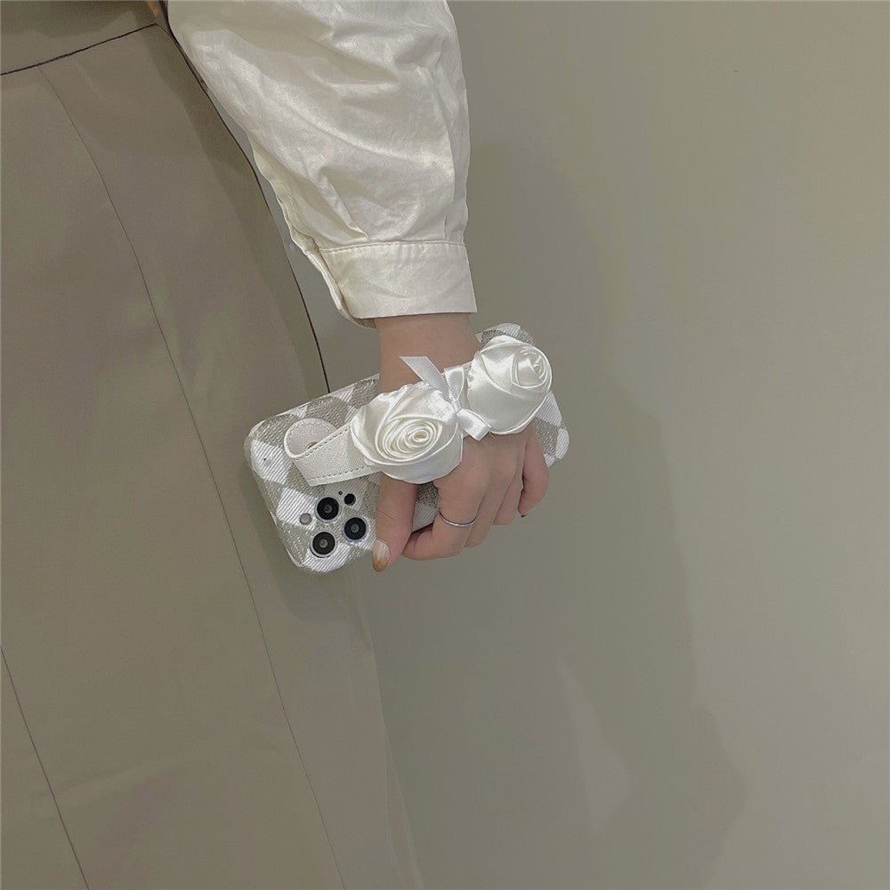 Diamond White Rose Wristband Phone Case - Taylor K Shop