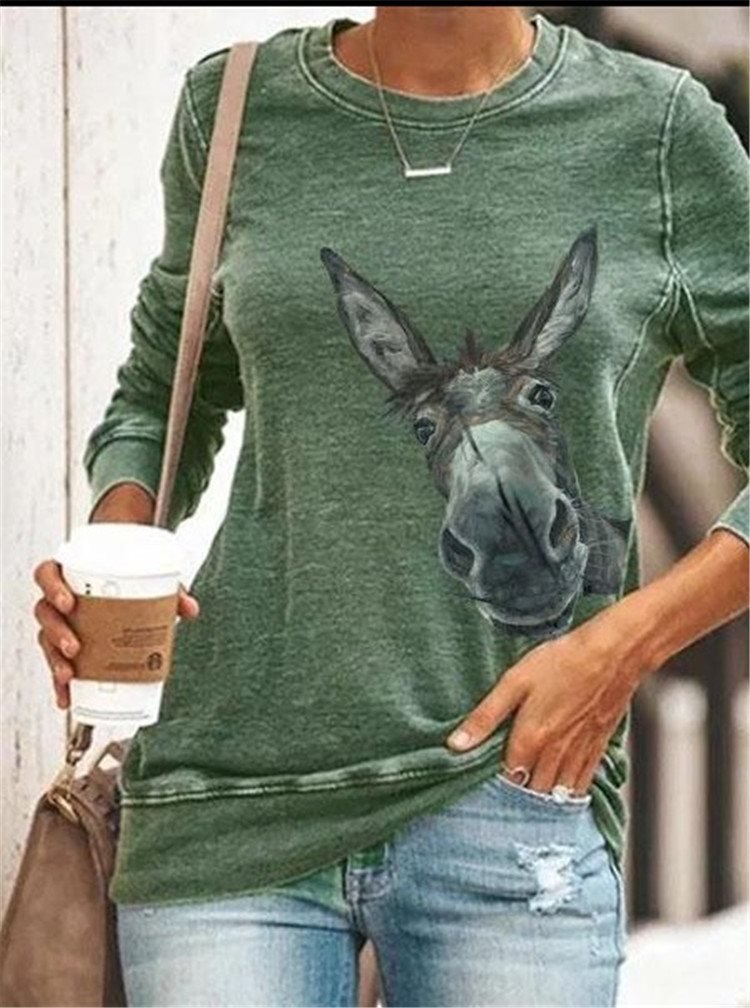 Donkey head printed blouse - Taylor K Shop