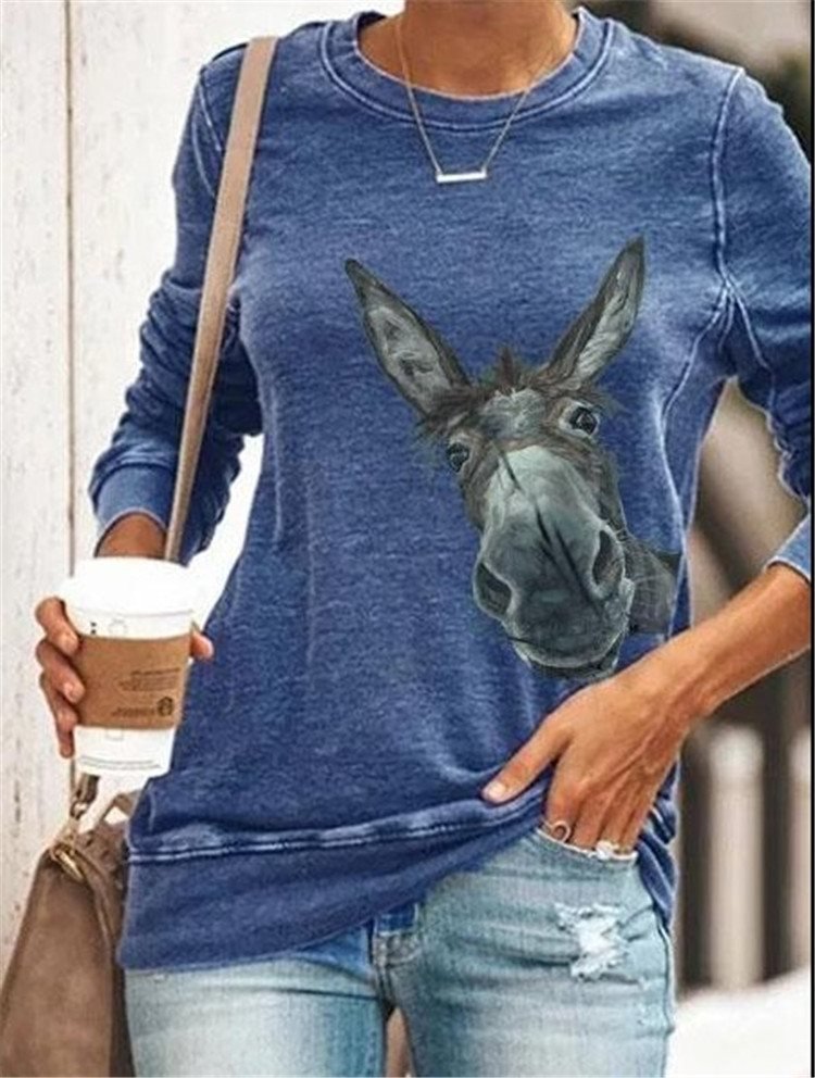 Donkey head printed blouse - Taylor K Shop