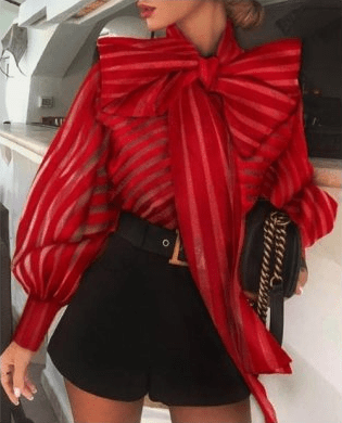 Dots long sleeves Tops Blouse - Taylor K Shop