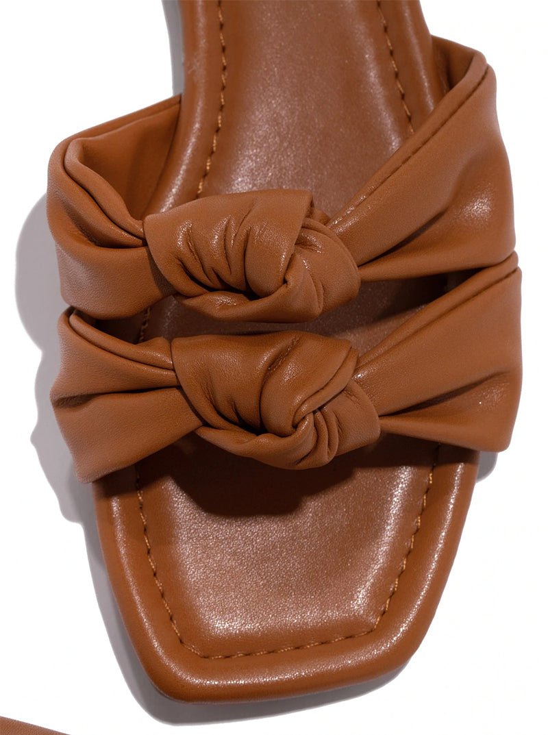 Double Bow Slippers Flat Shoes Summer Outdoor Sandals Non - slip Slides - Taylor K Shop