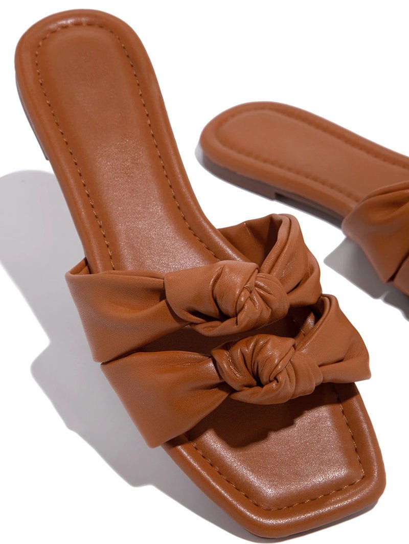 Double Bow Slippers Flat Shoes Summer Outdoor Sandals Non - slip Slides - Taylor K Shop
