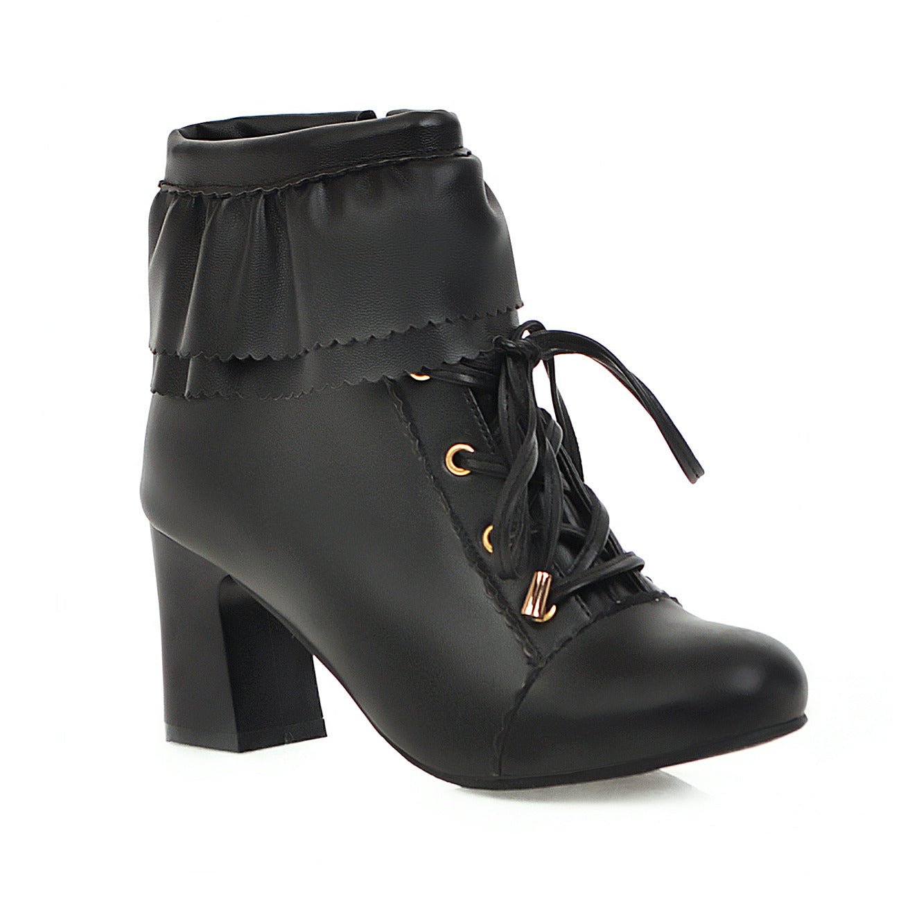 Double layer ruffled ankle boots - Taylor K Shop
