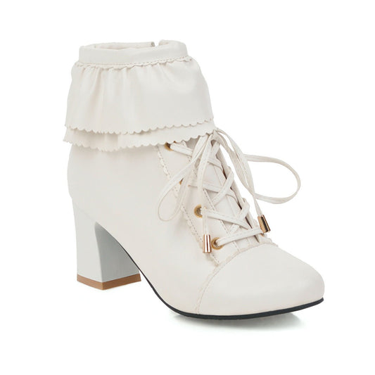 Double layer ruffled ankle boots - Taylor K Shop