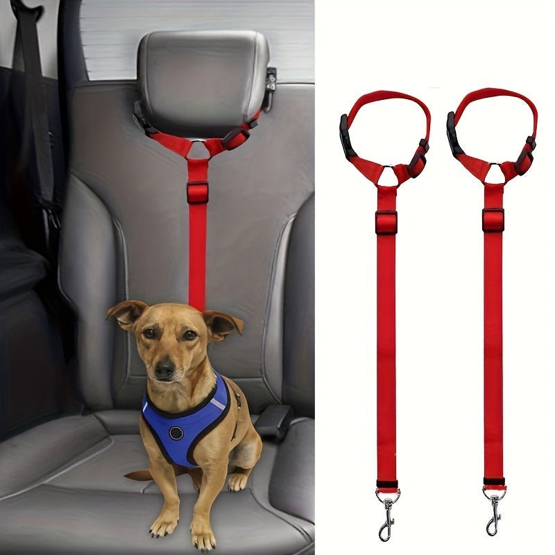 DualFunction Adjustable Dog Car Seat Belt for Safety - Taylor K Shop