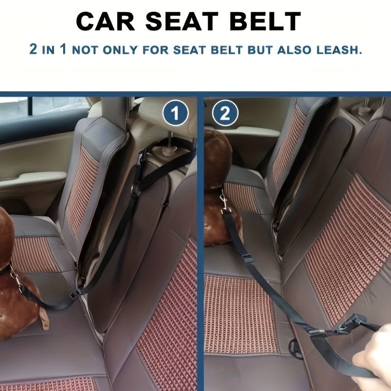 DualFunction Adjustable Dog Car Seat Belt for Safety - Taylor K Shop
