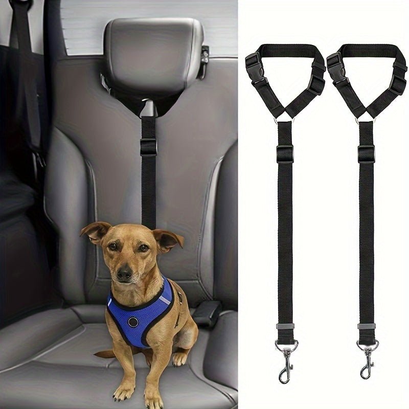 DualFunction Adjustable Dog Car Seat Belt for Safety - Taylor K Shop