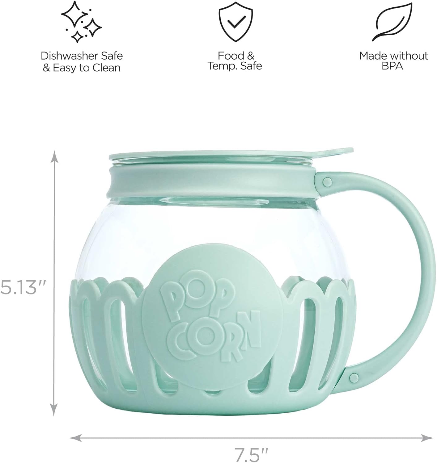 Ecolution MicroPop Glass Popcorn Popper BPAFree Aqua - Taylor K Shop