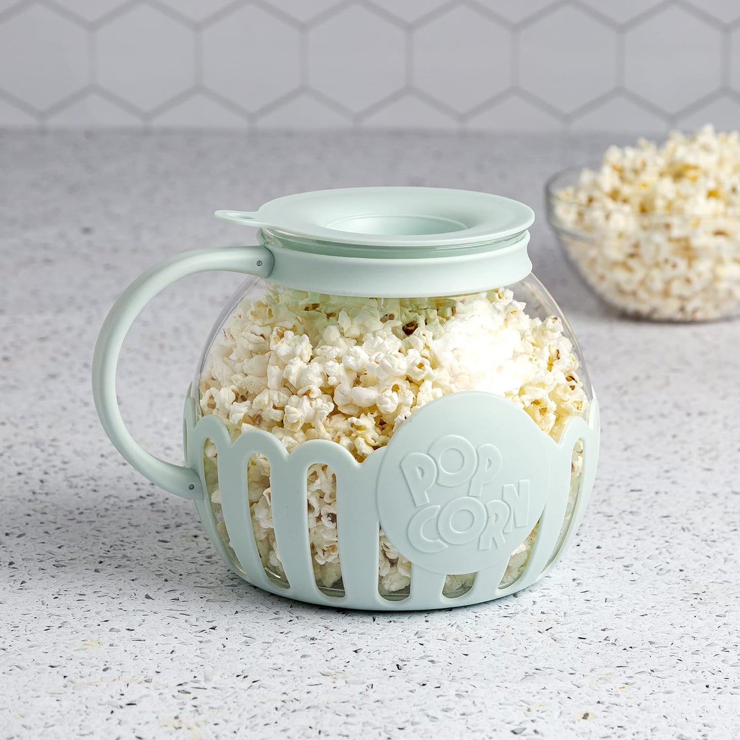 Ecolution MicroPop Glass Popcorn Popper BPAFree Aqua - Taylor K Shop