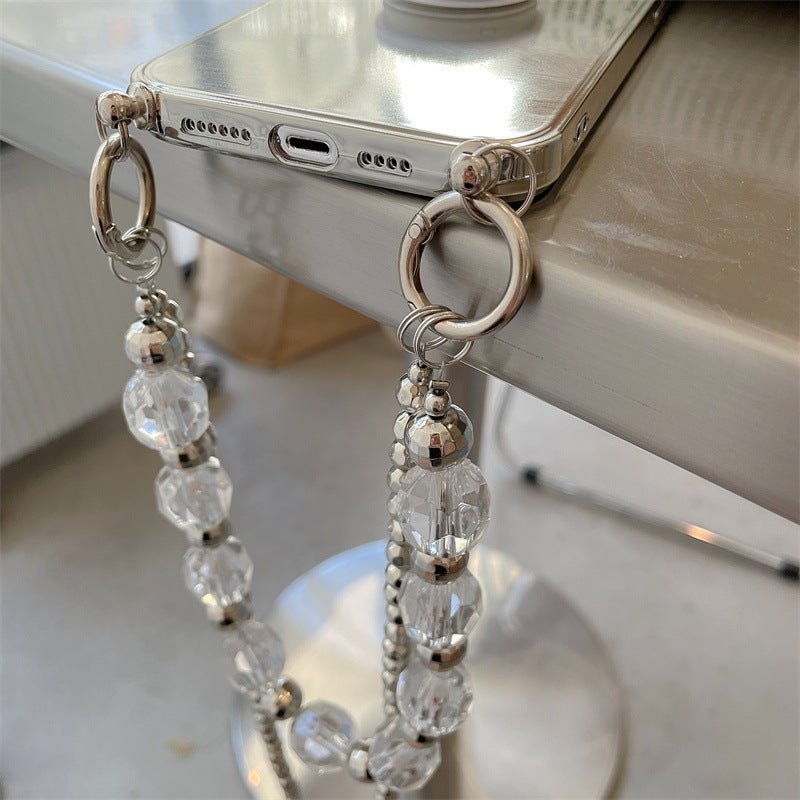 Electroplated Silver Diamond Bracket Chain Phone Case - Taylor K Shop