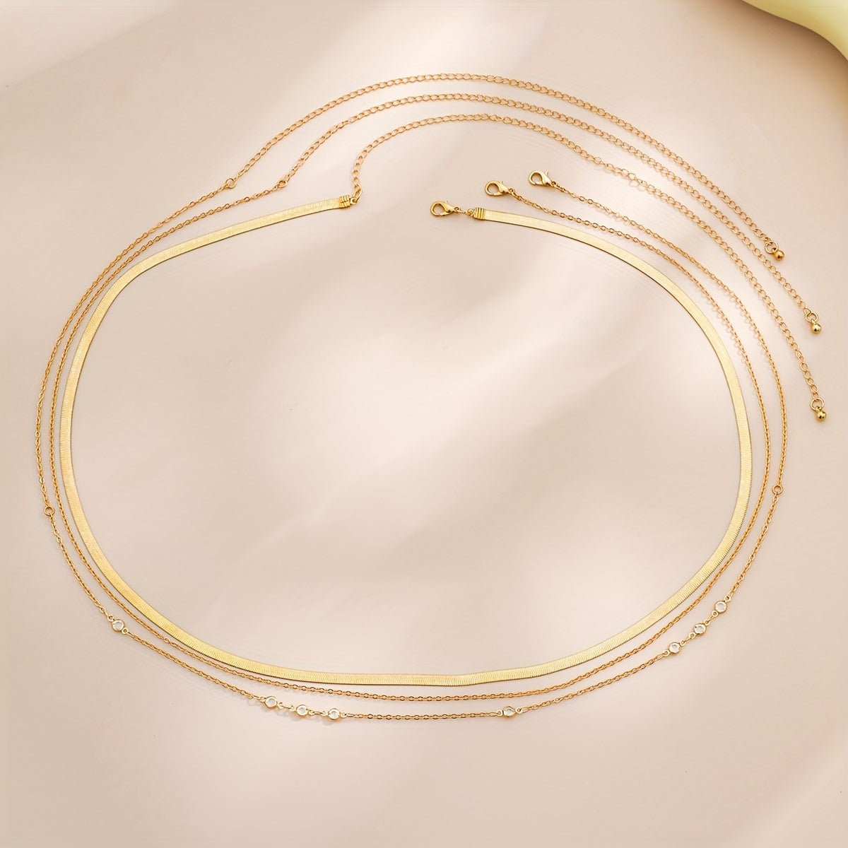 Elegant 3Piece Gold Snake Chain Body Jewelry Set - Taylor K Shop
