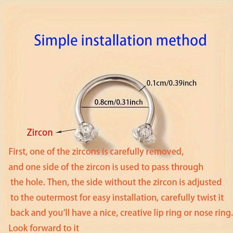 Elegant CShaped Cubic Zirconia Nose Ring Trio - Taylor K Shop