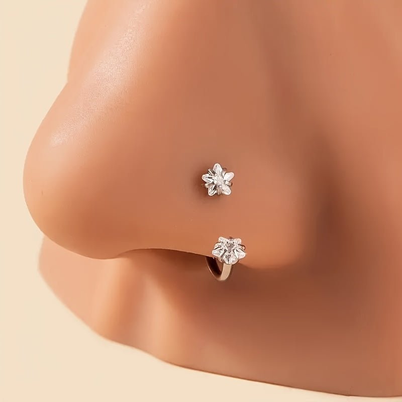 Elegant CShaped Cubic Zirconia Nose Ring Trio - Taylor K Shop