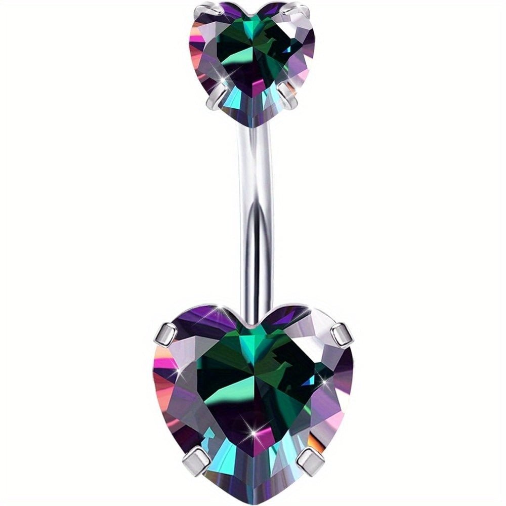 Elegant G23 Titanium Belly Ring with Opal CZ - Taylor K Shop