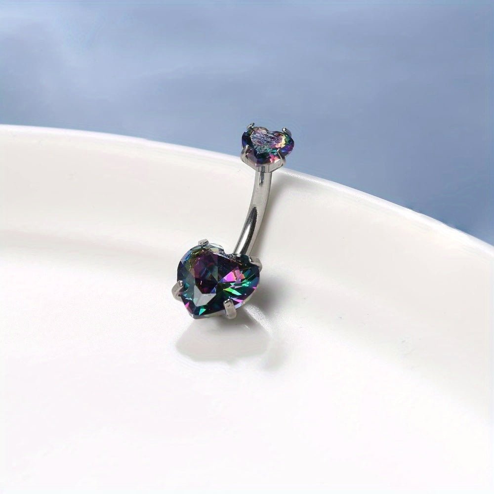 Elegant G23 Titanium Belly Ring with Opal CZ - Taylor K Shop