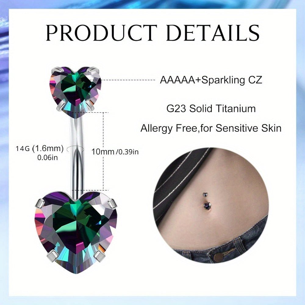 Elegant G23 Titanium Belly Ring with Opal CZ - Taylor K Shop