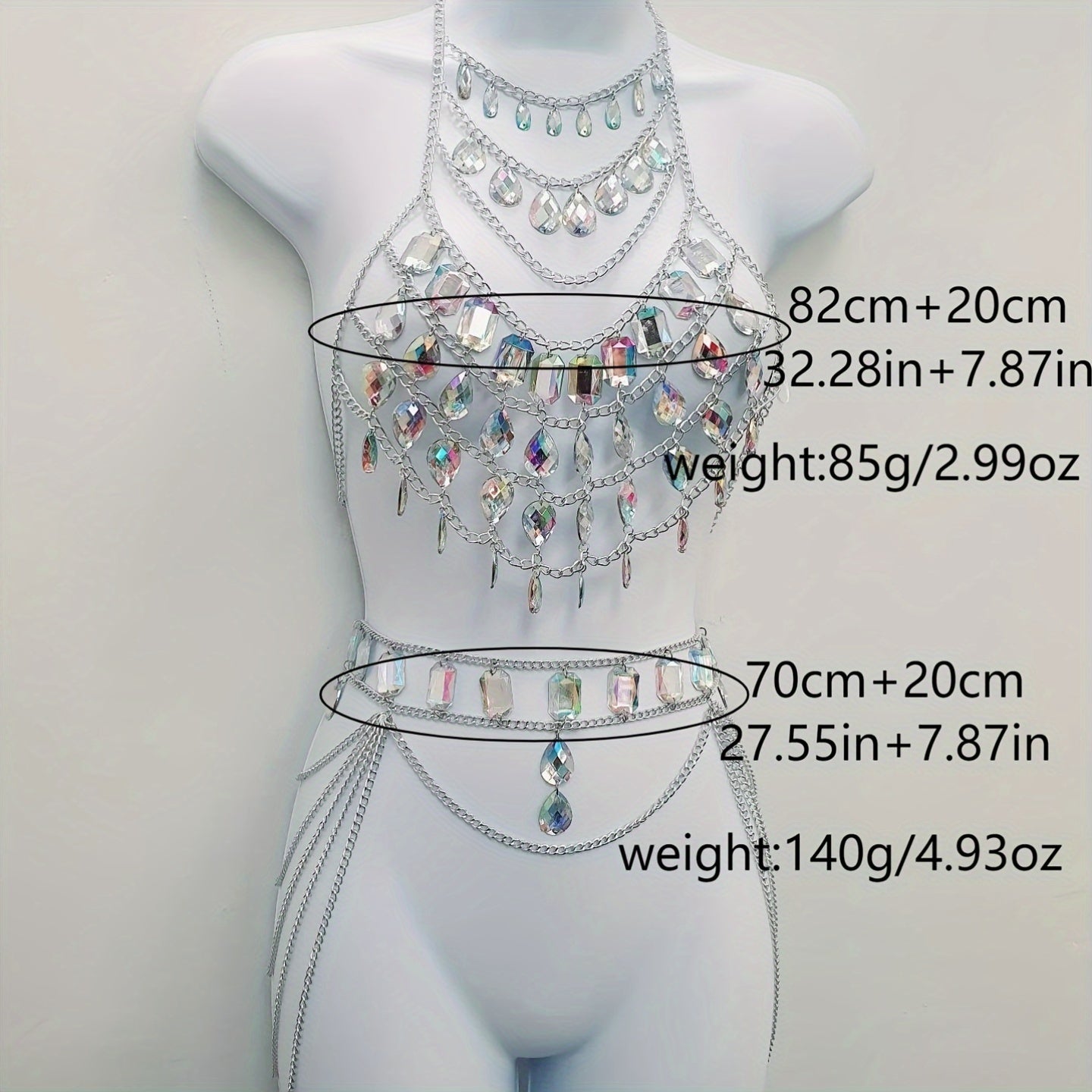 Elegant Geometric Body Chain Set for Women - Taylor K Shop