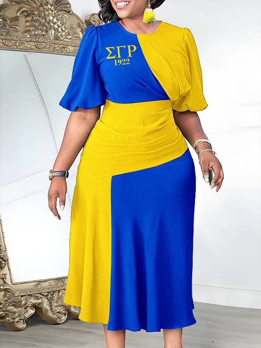 Elegant Pleated Dress for Classic Sigma Gamma Rho Sorority - Taylor K Shop