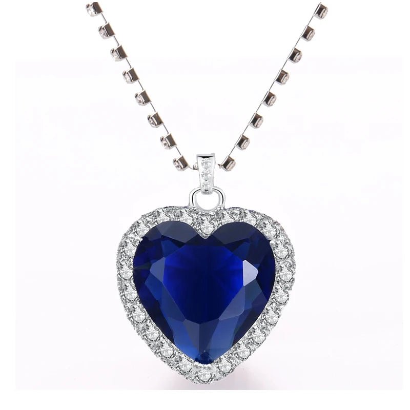 Elegant Titanic Heart of Ocean Blue Pendant Necklace - Taylor K Shop