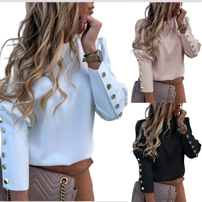 Elegant Women Button Blouse Shirt - Taylor K Shop