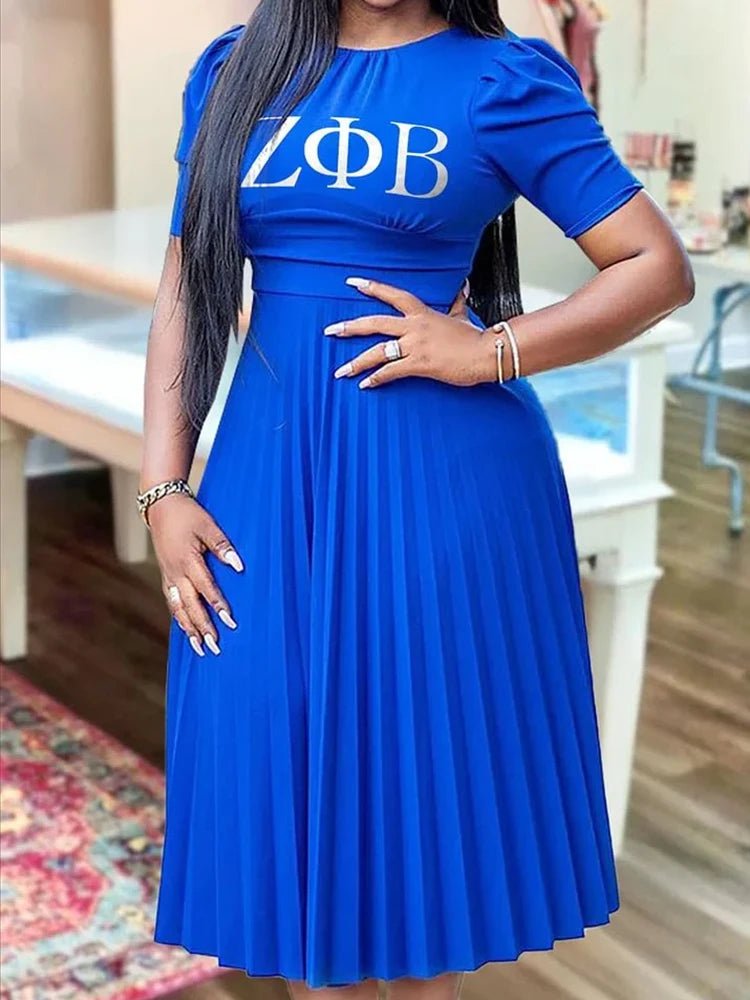 Elegant Zeta Phi Beta Sorority Pleated Dress - Taylor K Shop