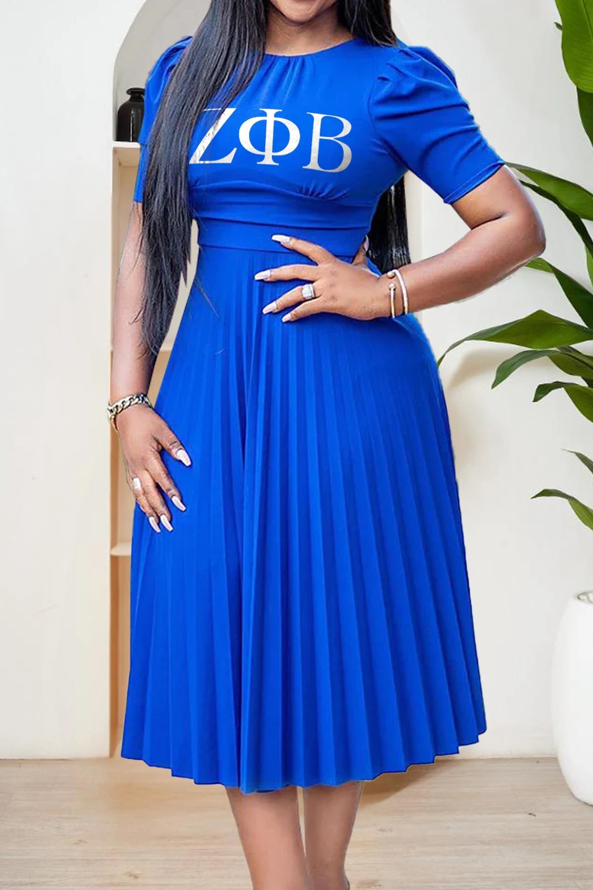 Elegant Zeta Phi Beta Sorority Pleated Dress - Taylor K Shop