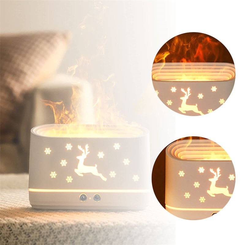 Elk Flame Humidifier Diffuser Mute Household Atmosphere Lamp Christmas Home Decorations - Taylor K Shop