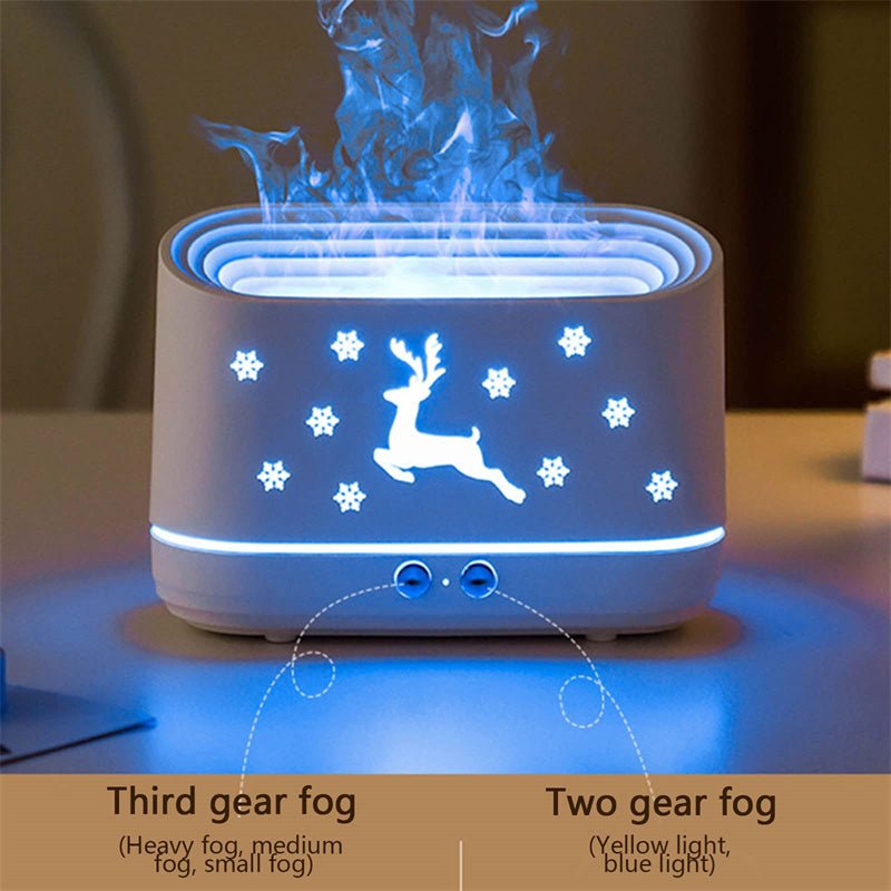 Elk Flame Humidifier Diffuser Mute Household Atmosphere Lamp Christmas Home Decorations - Taylor K Shop