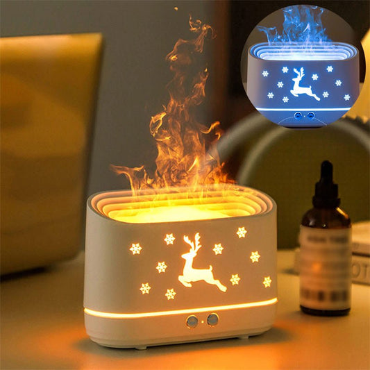Elk Flame Humidifier Diffuser Mute Household Atmosphere Lamp Christmas Home Decorations - Taylor K Shop