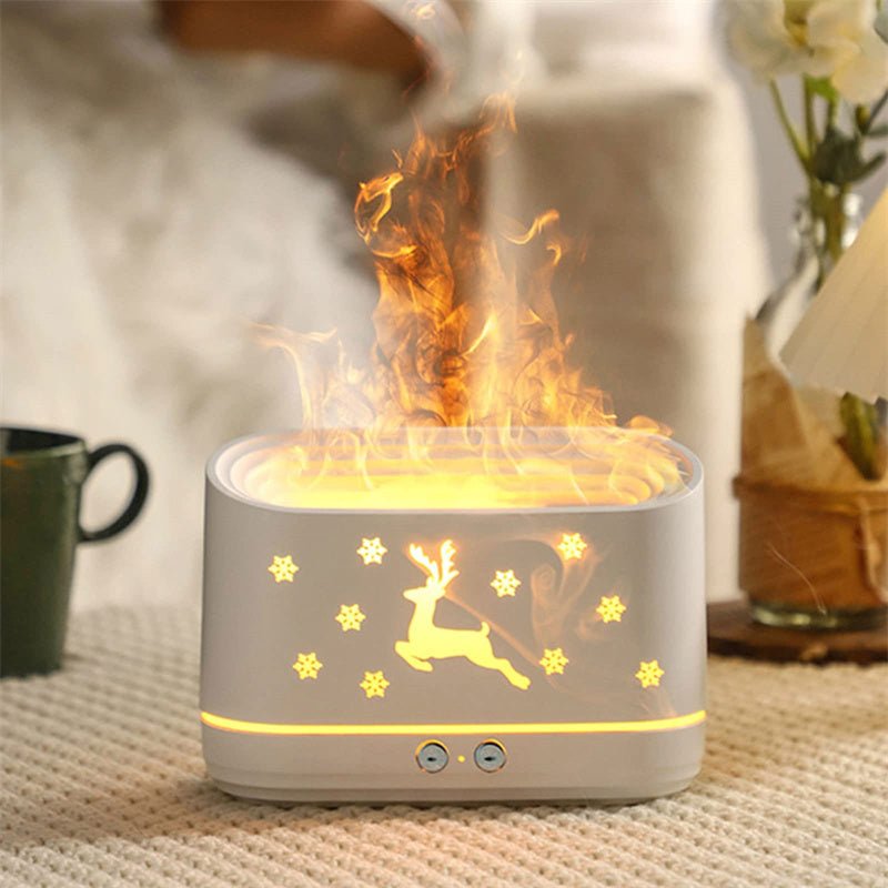 Elk Flame Humidifier Diffuser Mute Household Atmosphere Lamp Christmas Home Decorations - Taylor K Shop