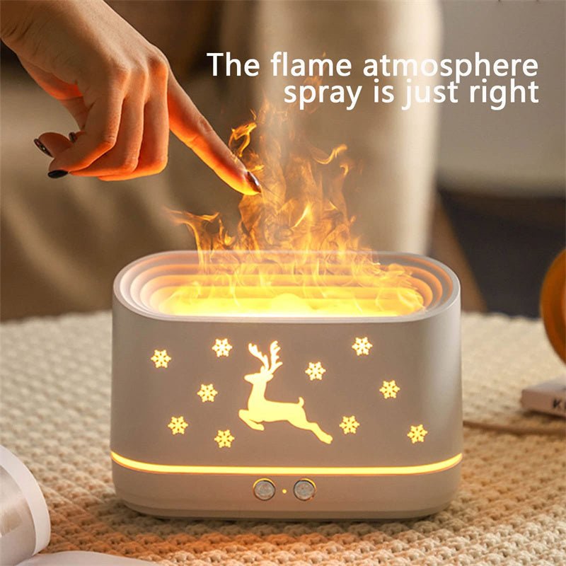 Elk Flame Humidifier Diffuser Mute Household Atmosphere Lamp Christmas Home Decorations - Taylor K Shop