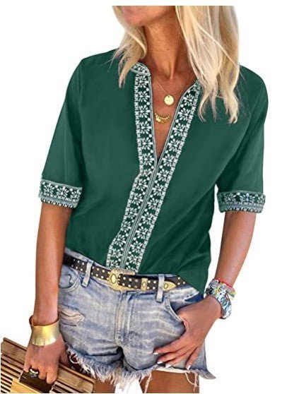 Embroidered Lace Loose Women's Blouse - Taylor K Shop