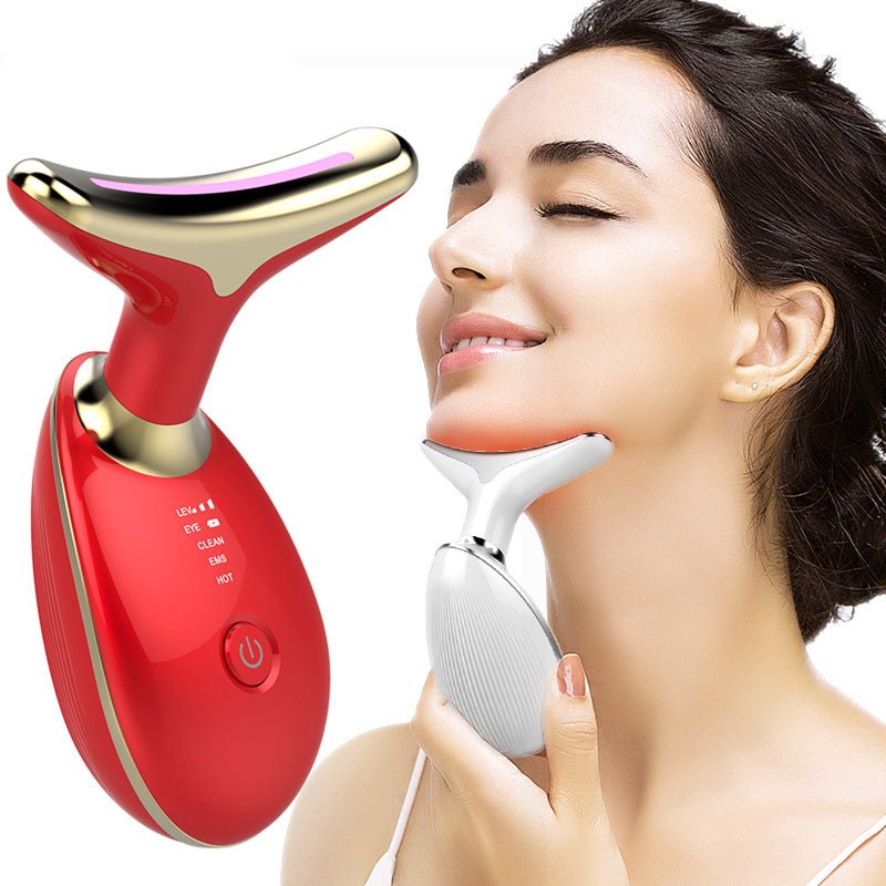 EMS Thermal Neck Lifting And Tighten Massager Electric Microcurrent Wrinkle Remover LED Photon Face Beauty Device For Woman - Taylor K Shop