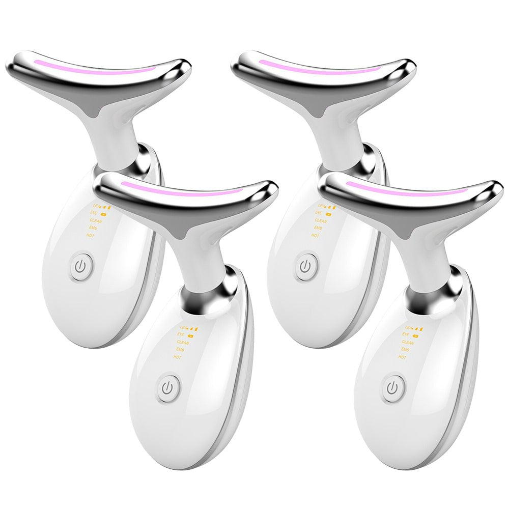 EMS Thermal Neck Lifting And Tighten Massager Electric Microcurrent Wrinkle Remover LED Photon Face Beauty Device For Woman - Taylor K Shop