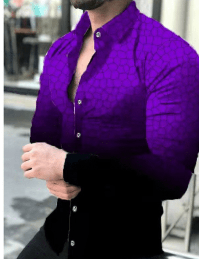 European And American Mens Printed Shirt Cardigan Longsleeved Shirt - Taylor K Shop