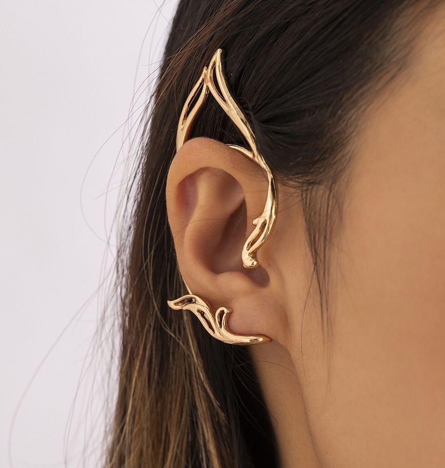 Fashion Fairy Ear Cuff Earring for Women Simple Hollow Cat Ears Outline Elf Ear Clip Creative Single No Piercing Earrings Party - Taylor K Shop