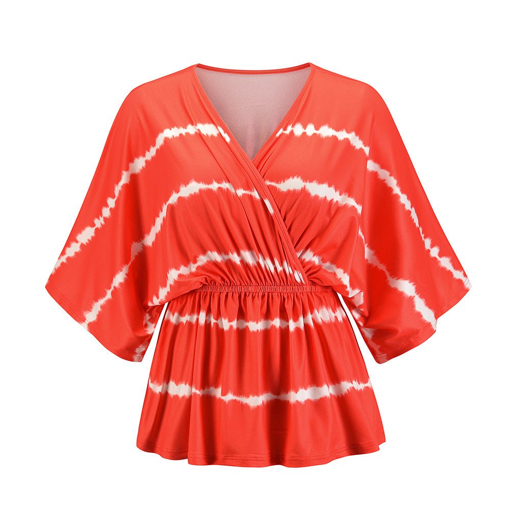 Fashion Tie Dye Black Blouse - Taylor K Shop