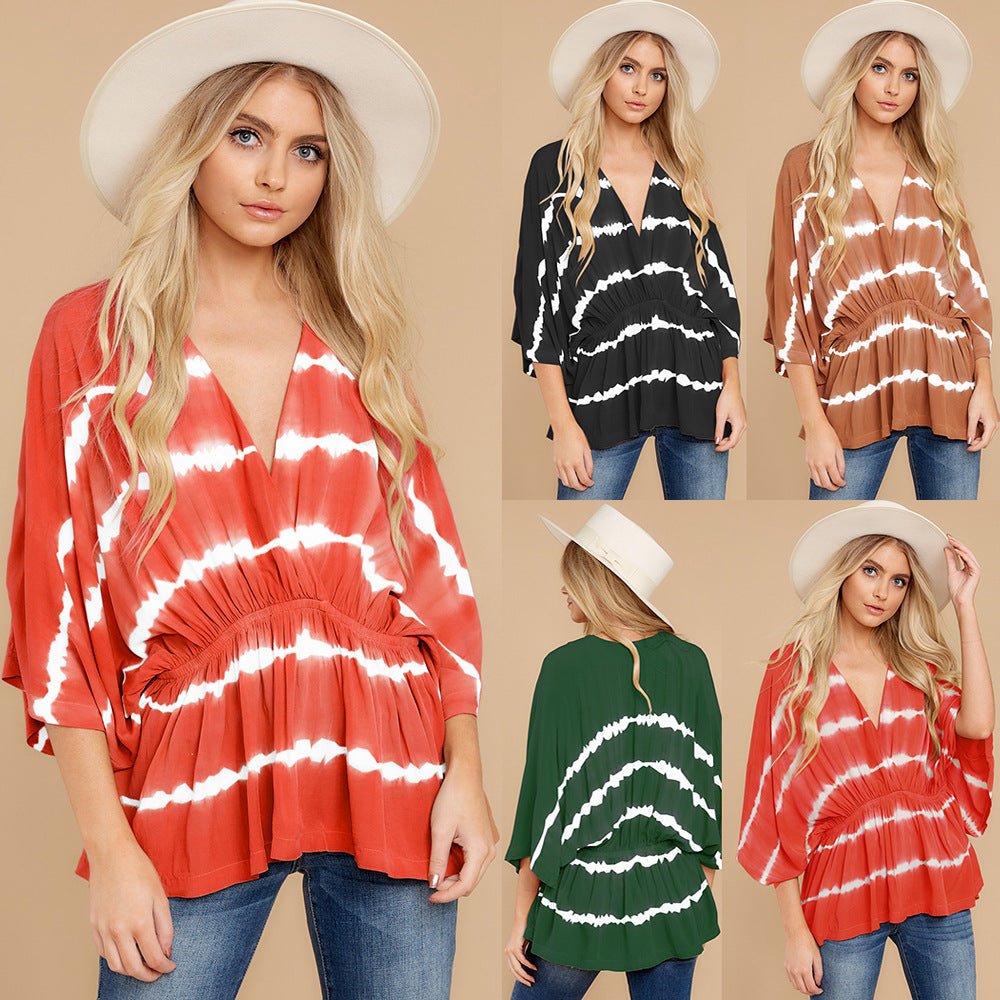 Fashion Tie Dye Black Blouse - Taylor K Shop