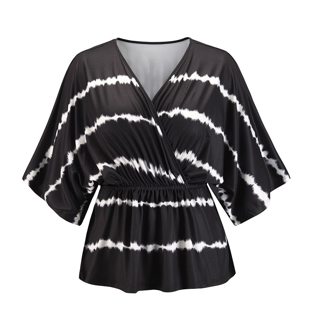 Fashion Tie Dye Black Blouse - Taylor K Shop