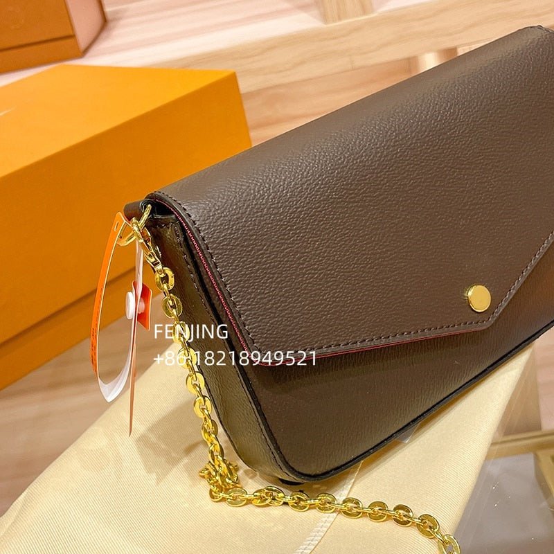 FENJING 2023 brand designer ladies leather handbag shoulder bag messenger bag ladies fashion stereo bucket bag - Taylor K Shop