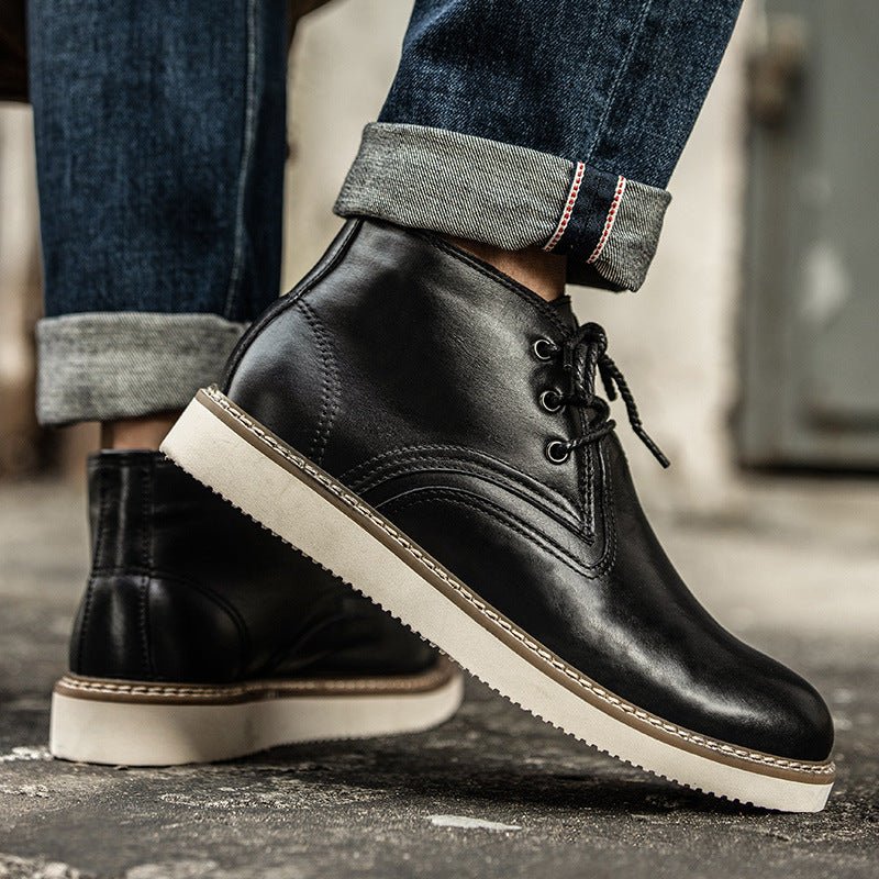 First Layer Cowhide Mens Short Boots Gentleman - Taylor K Shop