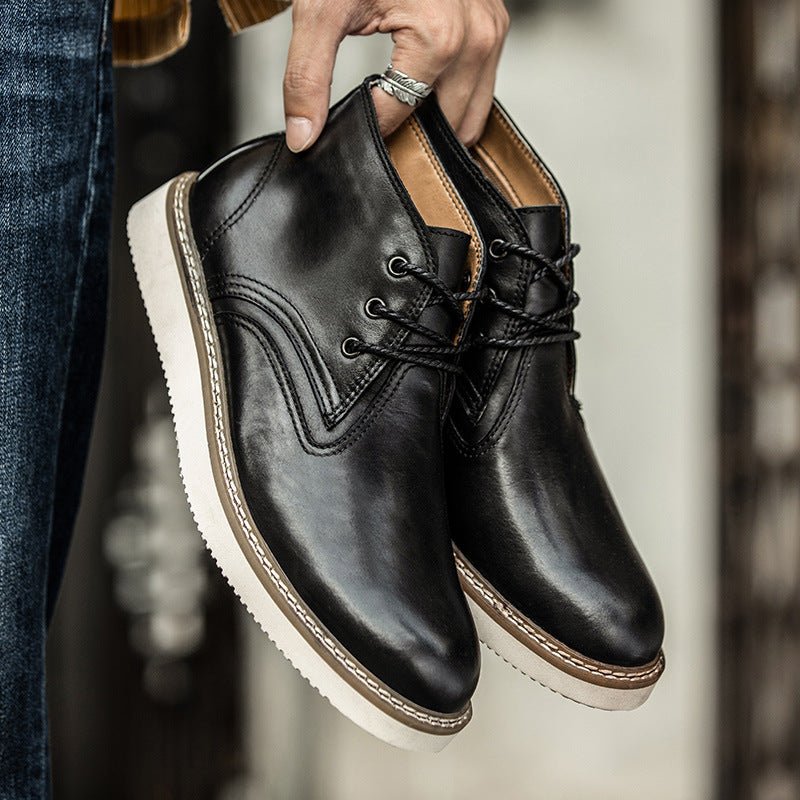 First Layer Cowhide Mens Short Boots Gentleman - Taylor K Shop