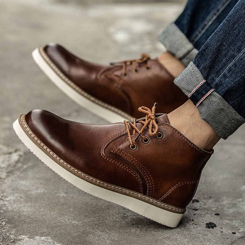 First Layer Cowhide Mens Short Boots Gentleman - Taylor K Shop