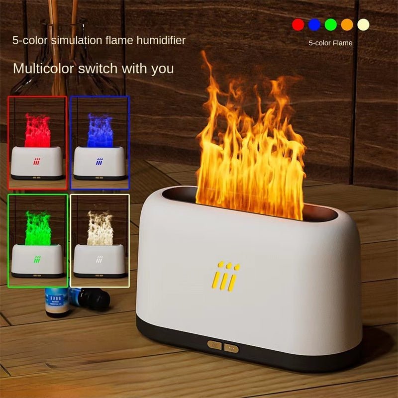 Flame Aroma Diffuser Air Humidifier Ultrasonic Cool Mist Maker Fogger Led Essential Oil Flame Lamp Difusor - Taylor K Shop