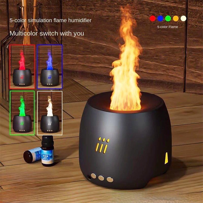 Flame Aroma Diffuser Air Humidifier Ultrasonic Cool Mist Maker Fogger Led Essential Oil Flame Lamp Difusor - Taylor K Shop
