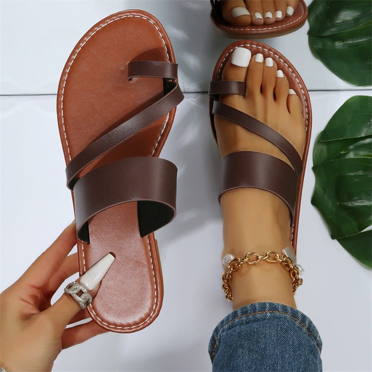 Flat Slippers Fashion Outdoor Thong Sandals Casual Beach Shoes Women - Taylor K Shop