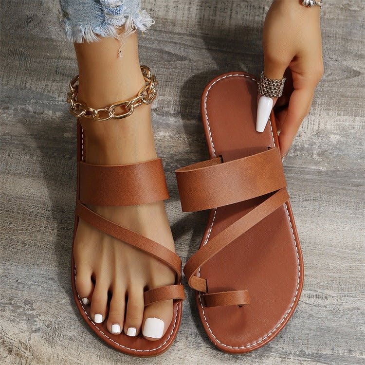 Flat Slippers Fashion Outdoor Thong Sandals Casual Beach Shoes Women - Taylor K Shop